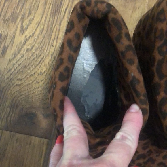 Gianni Bini Leopard Slouch Wedge Ankle Boots 7 - Picture 7 of 11